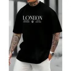 Camiseta Masculina Streetwear LONDON WEST Tecido de Algodão