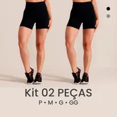 Kit 2 Short Legging Suplex Cintura Alta Tecido Grosso