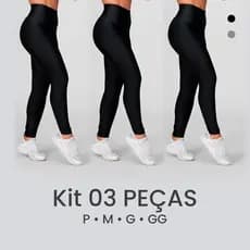 Calça Legging Suplex Cintura Alta Tecido Grosso Moda Fitness Kit 3 ou 2