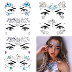 Adesivo Para O Rosto Strass Cristais Maquiagem Para O Carnaval Fantasia Sereia Carnaval e Festas