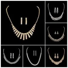 Conjunto Colar e Brinco De Strass Moda Mulheres Feminino Casamento da Dama