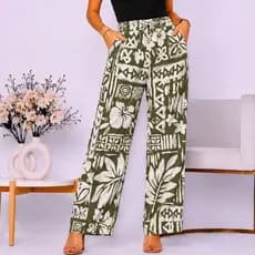 CALÇA PANTALONA SOLTINHA VERÃO SAIDA DE PRAIA ESTAMPA FLORAL ELASTICO NA CINTURA E BOLSO