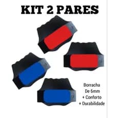 KIT 2 PARES LUVAS DE EVA PARA ACADEMIA/MUSCULAÇÃO, azul e vermelho tamanho único.