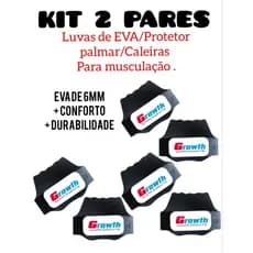 kit 3 pares de luvas de EVA para academia/musculação.