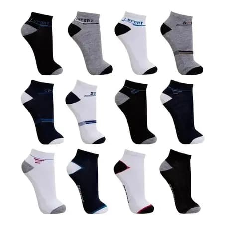 Kit 12 Pares Meias Soquete Cano Curto Masculina 39 Ao 43 Cores Sortidas