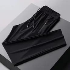 Calça esportiva casual de verão masculina seda gelada fina rápida secagem solta para corrida e exercícios ao ar livre
