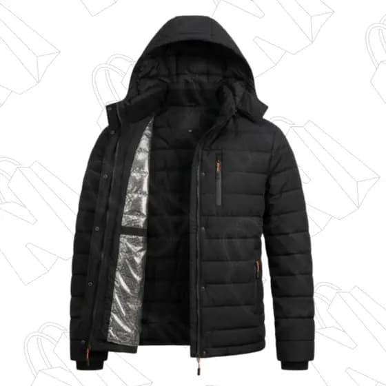 Jaqueta Térmica e Forrada Bobojaco Nylon Masculina Com Capuz Removível
