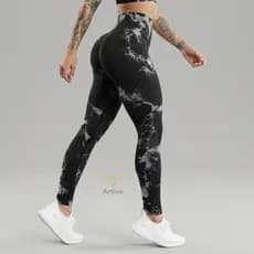 Calça Legging Tie Dye Esportiva Academia Levanta Empina Bumbum Sem Costura