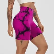 Shorts Feminino Academia Marmorizado Zero Transparencia Cintura Alta Levanta Bumbum