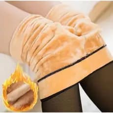 Meia-Calça Térmica Forrada Peluciada Translúcida De Lã Quente Feminina Outono Inverno TAM. UNICO