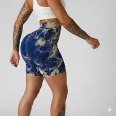 Shorts Feminino Academia Marmorizado Zero Transparencia Cintura Alta Levanta Bumbum