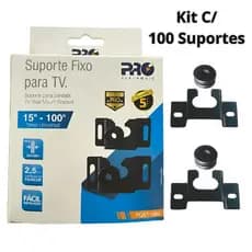 Kit C/ 100 Suporte Fixo Para TVs Led / Lcd de 15 a 100 Polegadas Vesa.