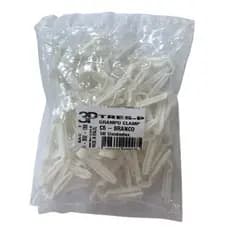 kit com 500 Grampos Clamp C6 Branco com 50 unidades