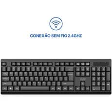 Teclado USB Sem Fio TS050 Multimídia Preto - Multi