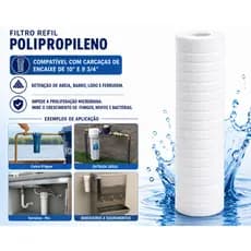 Refil p/ Filtro de Água Ponto de Entrada Caixa D'água para Carcaça de 9.3/4"