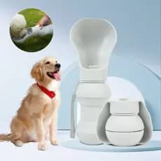 Bebedouro Portátil Para Pets Silicone Branco 300ml