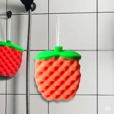 Esponja Corporal Em Formato de Fruta Vermelha