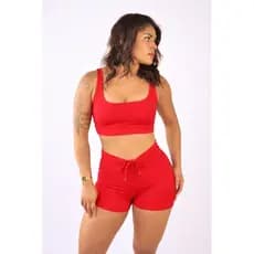conjunto de  short cordinha regulavel academia fitness