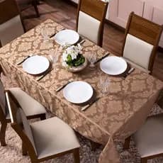 Toalha De Mesa 4 ou 6 Lugares Tecido Jacquard Cozinha