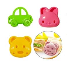 Kit 4 Moldes de Corte em Formato de Urso – Ideal para Pão, Bolo, Biscoito e Sanduíche Infantil
