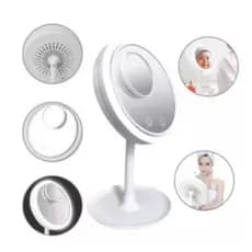 Espelho Luz Led Iluminador Mesa Maquiagem Portátil Aumento até 10X