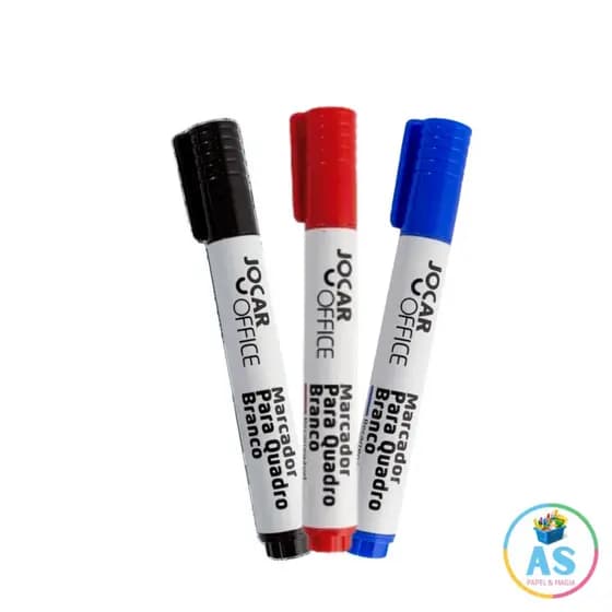 Caneta para Quadro Branco Recarregável - Pincel Marcador Para Quadro Branco - Azul, Preto e Vermelho - Jocar Office 01