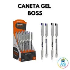 Caneta Gel Boss 0.55 - Azul E Preta - Jocar Office 01
