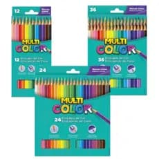 Lapís De Cor Profissional Multicolor Escolar 12 - 24 - 36 Cores -papelaria