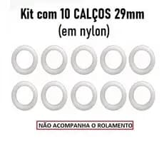 KIT com 10 CALÇOS 29mm para Rolamento 608
