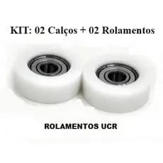 KIT COM 02 ROLAMENTOS 608 e 02 CALÇOS PARA ROLAMENTO 608