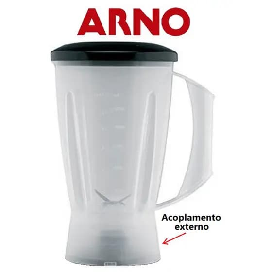 Copo do Liquidificador ARNO OPTIMIX PLUS / POWER MIX / NEW FACICLIC LN27/LN28/LN2P/LN2F/LNPF/LN37/LN38 - Traslucido