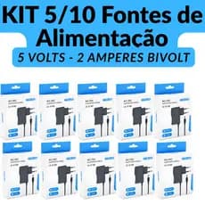 Kit 5/10 Fonte Alimentação 5V 2A Plug P4 Smart Box