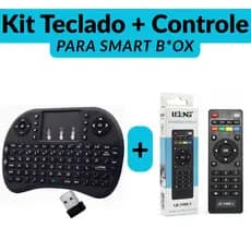 Controle Universal e Teclado Wireless Smart Recarregável Compatível TV Box