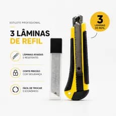 Estilete Profissional Emborrachado Com Trava 18mm