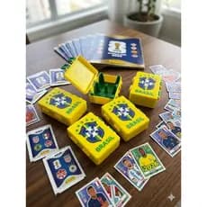 Caixa Case Porta Figurinhas Países Copa do Mundo | Organizador de Figurinhas Futebol | Varias Opções Brasil Argentina