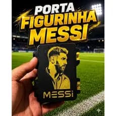 Caixa Case Porta Figurinhas Jogador Messi Dourado | Organizador de Figurinhas