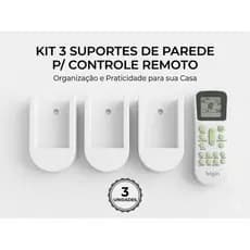 Kit 3 Suporte Controle Ar Condicionado Modelo Universal para Elgin e Outras Marcas Compativel Controle Remoto de Tv
