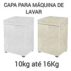 Capa Máquina de Lavar Flanelada M e G Branca Bege Brastemp Consul 10kg 11kg 12kg 16 kg