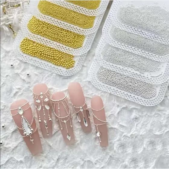 mini contas de aço para decoração de unhas - C&S BAZAR -