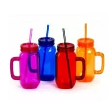 Caneca Copo Plástico Com Tampa E Canudo Colorido 700ml ~ C&S BAZAR ~
