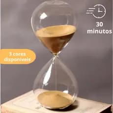 Ampulheta de 30 Minutos Decorativa de Vidro e Areia Colorida