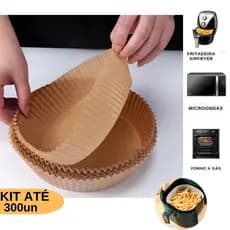 Kit até 300 Formas de Airfryer Descartável Redondo Antiaderente Para Cozimento Fritadeira Top Promoção