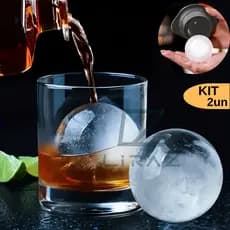 Kit 2 Forma de Gelo Esfera Redondo para Bebidas Drinks Top Promoção