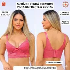 KITS SUTIÃS DE RENDA ORTOPÉDICO REFORÇADO COM TALA LATERAL ALÇAS LARGA MODELADOR PUSH