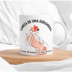 Caneca Porcelana Dorameira 325ml - Eu Amo Doramas