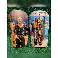 Caneleira Personalizada Futebol Futsal Society com Sua Foto Não é ADESIVO