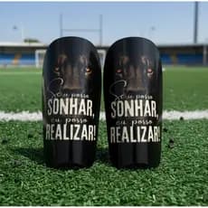 Caneleira Personalizada Futebol Futsal Se eu posso sonhar, eu posso realizar