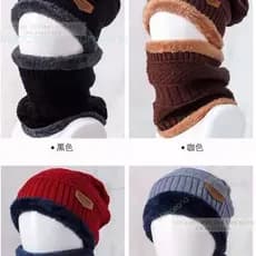 Kit de Touca, Gorro e Cachecol Flexível e Quente para o Inverno - Masculino e Feminino