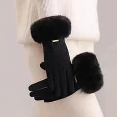 # weicheng Outono Inverno Mulher Luvas De Calor Pelúcia Touchscreen Compatível À Prova De Vento Quente Ciclismo Ao Ar Li