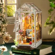 Rolife DIY Book Nook Kit 3D Wooden Puzzle Bookshelf Com LED Bookend Diorama Conjunto Miniatura Artesanato Hobbies Presentes Para Adultos Adolescentes
